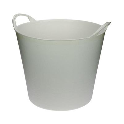 Flexibele opbergmand - wit - kunststof - 20 liter - 35 x 30 cm - wasmand/emmer