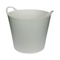 Flexibele opbergmand - wit - kunststof - 20 liter - 35 x 30 cm - wasmand/emmer
