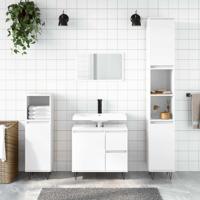 Badkamerkast 65x33x60 cm bewerkt hout hoogglans wit