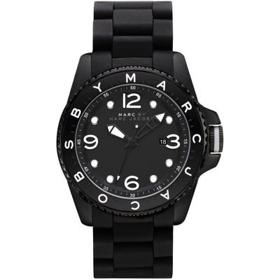 Horlogeband Marc by Marc Jacobs MBM2570 Staal/Silicoon Zwart 24mm