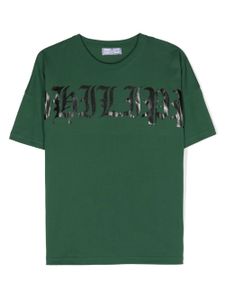 Philipp Plein Junior t-shirt en coton à logo imprimé - Vert