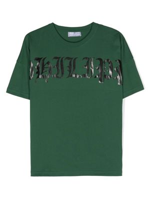Philipp Plein Junior t-shirt en coton à logo imprimé - Vert