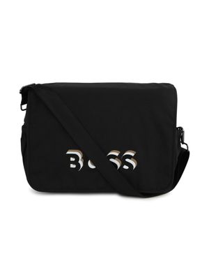 BOSS Kidswear sac à langer en toile à logo imprimé - Noir