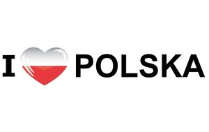 I Love Polska/Polen vlaggen thema sticker 19 x 4 cm   -