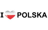 I Love Polska/Polen vlaggen thema sticker 19 x 4 cm   -