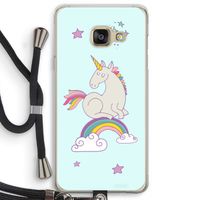 Regenboog eenhoorn: Samsung Galaxy A3 (2016) Transparant Hoesje met koord
