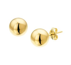 Oorknoppen Bol geelgoud 8 mm