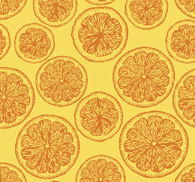Behang Ornamentaal Oranje hand tekenen patroon