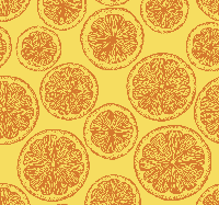 Behang Ornamentaal Oranje hand tekenen patroon