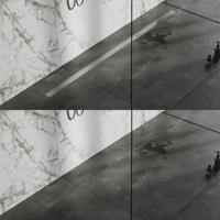 Brauer Douchegoot - 180x7x6.7cm - ondiepe vloerflens - zijuitloop - tegelinlegrooster omkeerbaar - RVS DR-MRF180NG