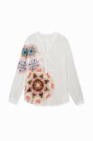 Shirt lange mouw met jacquard - WHITE - XL