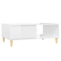 The Living Store Middentafel - Spaanplaat - 90 x 60 x 35 cm - Hoogglans wit - thumbnail