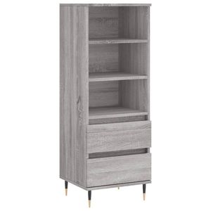 vidaXL Hoge kast 40x36x110 cm bewerkt hout grijs sonoma