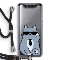 Cool cat: Samsung Galaxy A80 Transparant Hoesje met koord