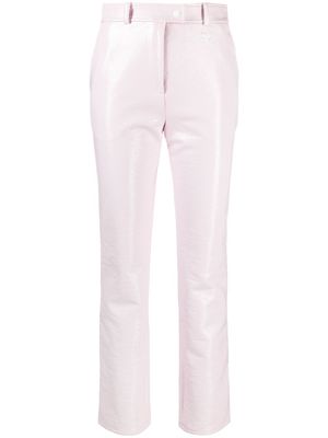 Courrèges pantalon en vinyl à coupe slim - Rose