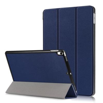 Custer textuur horizontale Flip lederen case voor iPad Air 2019 10 5 inch met drie-opklapbare houder & slaap/Wake-up functie (donkerblauw)
