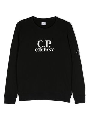 C.P. Company Kids sweat en coton à logo imprimé - Noir