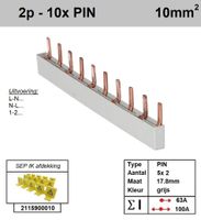 SEP Verdeelkam 2f pin 10 mod 18mm grijs P02010G00