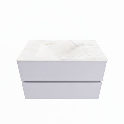 MONDIAZ VICA-DLUX 80cm badmeubel onderkast Cale 2 lades. Inbouw wastafel CLOUD midden 1 kraangat, kleur Ostra.