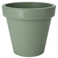 Plantenpot/bloempot - Tuin buiten - kunststof - groen - D25 cm