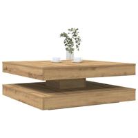 Salontafel 360 graden draaibaar 90x90x34,5 cm artisanaal eiken