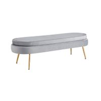 Poef Chanelle Lichtgrijs 142 cm