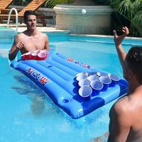 Beer Pong Luchtbed - Drijvend Spelplezier - Groot & Blauw/Wit - Zwembadspellen - Opblaasbaar beer pong luchtbed voor poolparty's en zomerpret - thumbnail