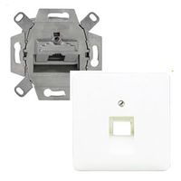Jung CD500 Cat6 wandcontactdoos 1-voudig met inzetplaat wit