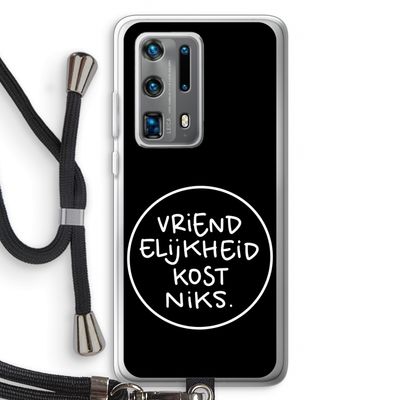 Vriendelijkheid: Huawei P40 Pro Plus Transparant Hoesje met koord