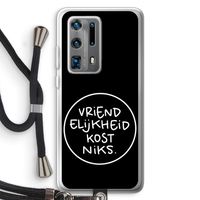 Vriendelijkheid: Huawei P40 Pro Plus Transparant Hoesje met koord