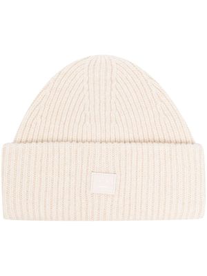 Acne Studios bonnet nervuré à logo - Tons neutres