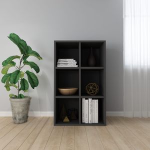 Boekenkast/dressoir 66x30x97,8 cm spaanplaat zwart