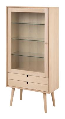 Bendt Vitrinekast 'Mimi' Eiken en glas, 143 x 72cm
