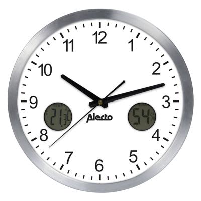 Alecto AK-15 - Grote analoge wandklok met thermometer en hygrometer - Diameter 30,5 cm