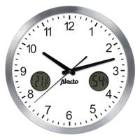 Alecto AK-15 - Grote analoge wandklok met thermometer en hygrometer - Diameter 30,5 cm