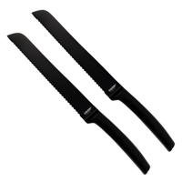 Cook Concept Precision broodmes - 2x - RVS - zwart - 33 cm - met kartels
