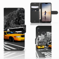 Huawei P20 Lite Flip Cover New York Taxi - thumbnail