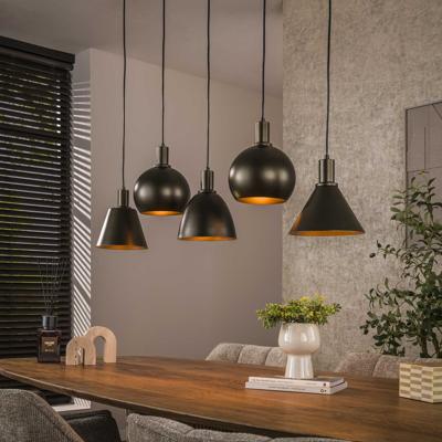 LifestyleFurn Hanglamp 'Shantel' 5-lamps, kleur Brons