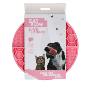 Eat Slow Live Longer Lick Mat Dimensions Circle Pink