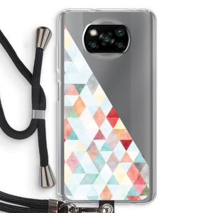 Gekleurde driehoekjes pastel: Xiaomi Poco X3 NFC Transparant Hoesje met koord