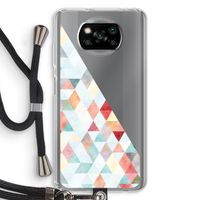 Gekleurde driehoekjes pastel: Xiaomi Poco X3 NFC Transparant Hoesje met koord