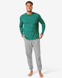 HEMA Heren Pyjama Strepen Donkergroen (donkergroen)