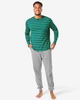 HEMA Heren Pyjama Strepen Donkergroen (donkergroen)