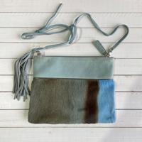 Tas Gemma 29x23cm springbok blauw springbok leather top