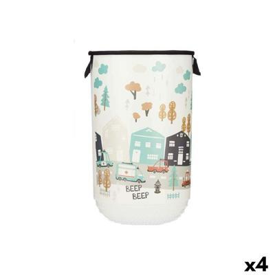 Wasmand Kipit Stof Plastic Kinderen Weg 40 L 34 x 52,3 x 34 cm (4 Stuks)