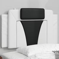 Hoofdbordkussen 90 cm kunstleer wit en zwart - thumbnail