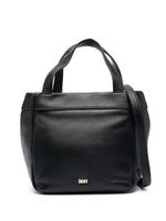 DKNY sac à bandoulière en cuir à plaque logo - Noir