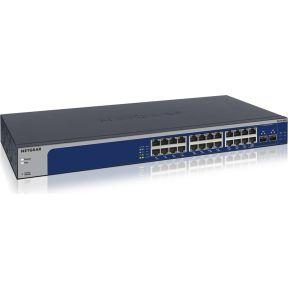 NETGEAR XS724EM Managed L2 10G Ethernet (100/1000/10000) 1U Blauw, Grijs