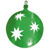 Kerstbal hangdecoratie groen 40 cm van karton - thumbnail