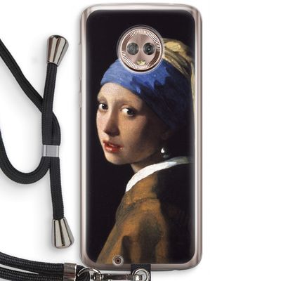 The Pearl Earring: Motorola Moto G6 Transparant Hoesje met koord
